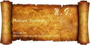 Matus István névjegykártya